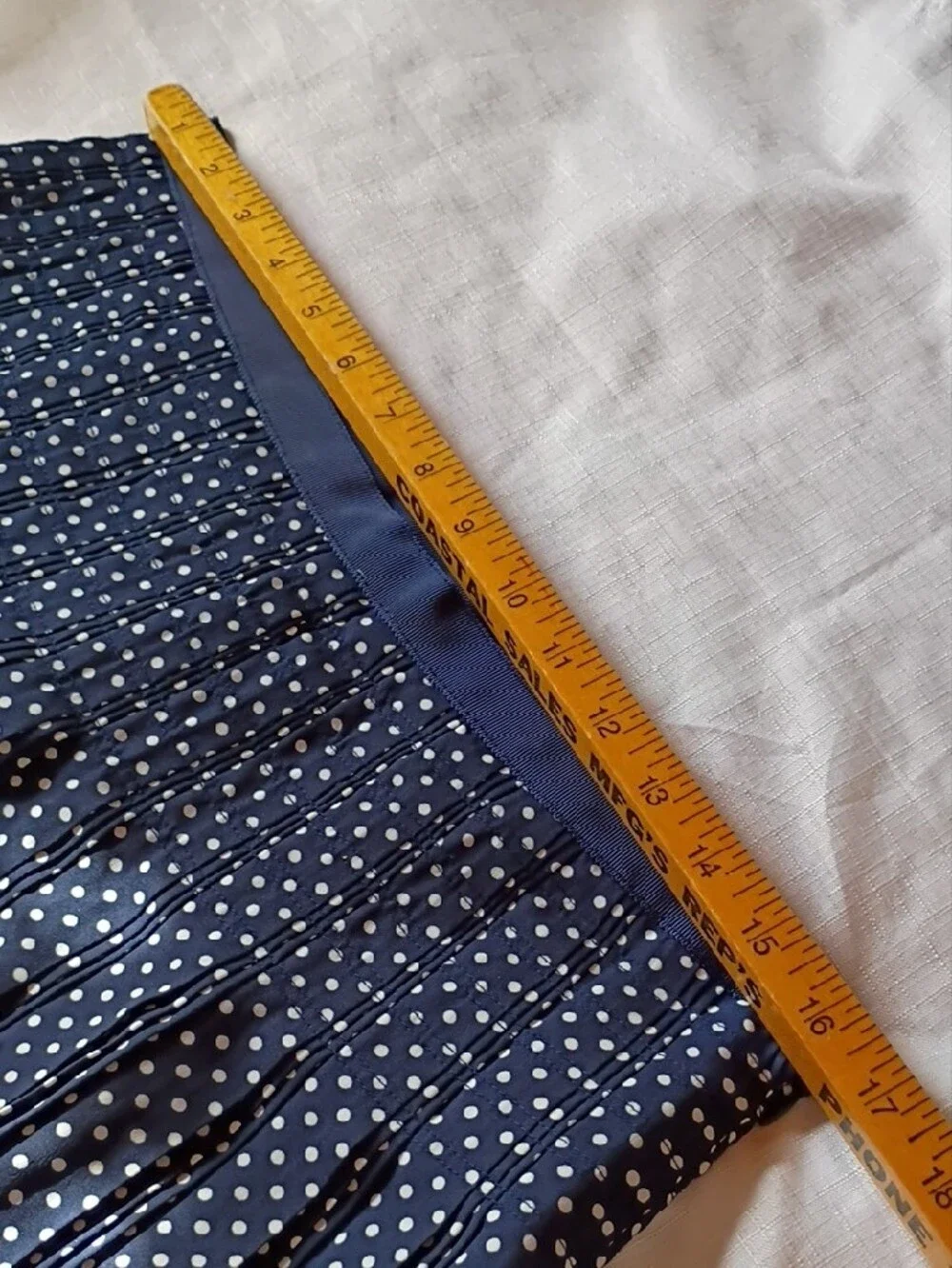 J. Crew Women's Navy and White Polka Dot Pleated Skirt Size 10